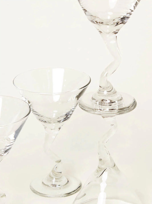 Twisted Martini Glasses Set of 4