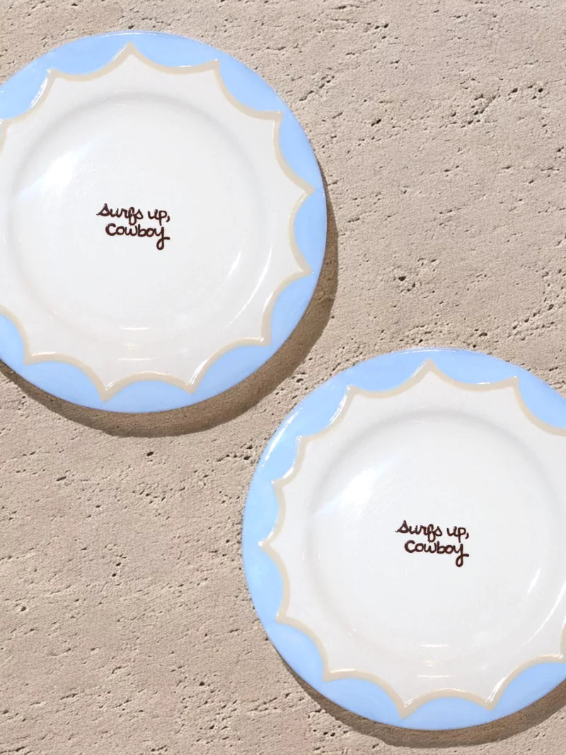 Surfs Up Cowboy Dessert Plates Set of 2