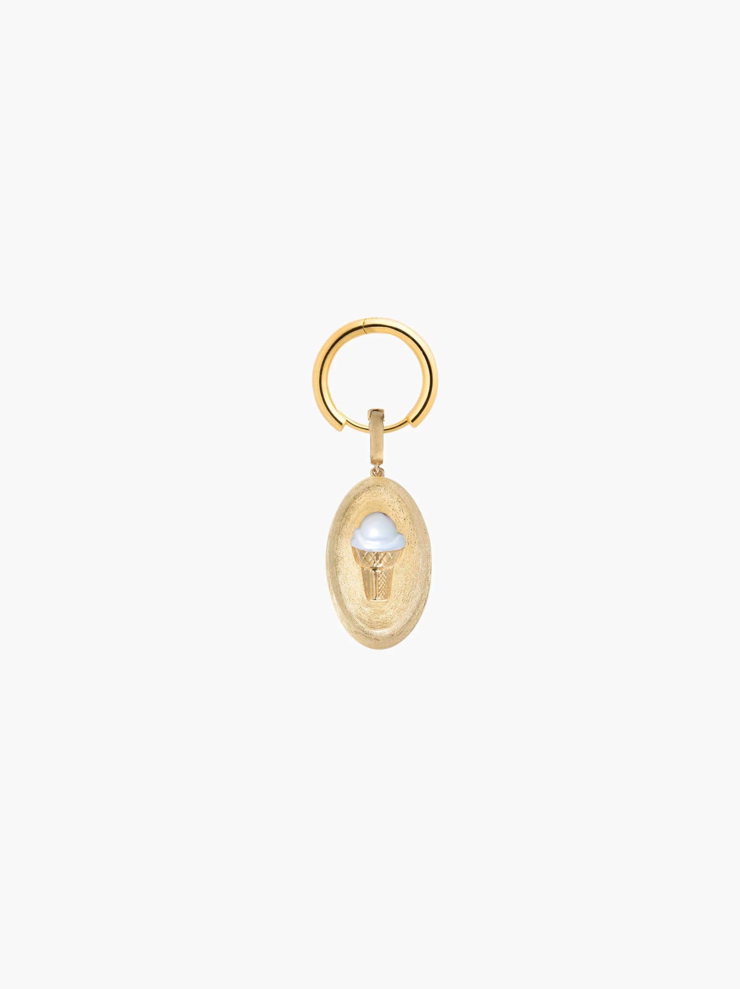 Vanilla Ice Cream Gold Oval Charm