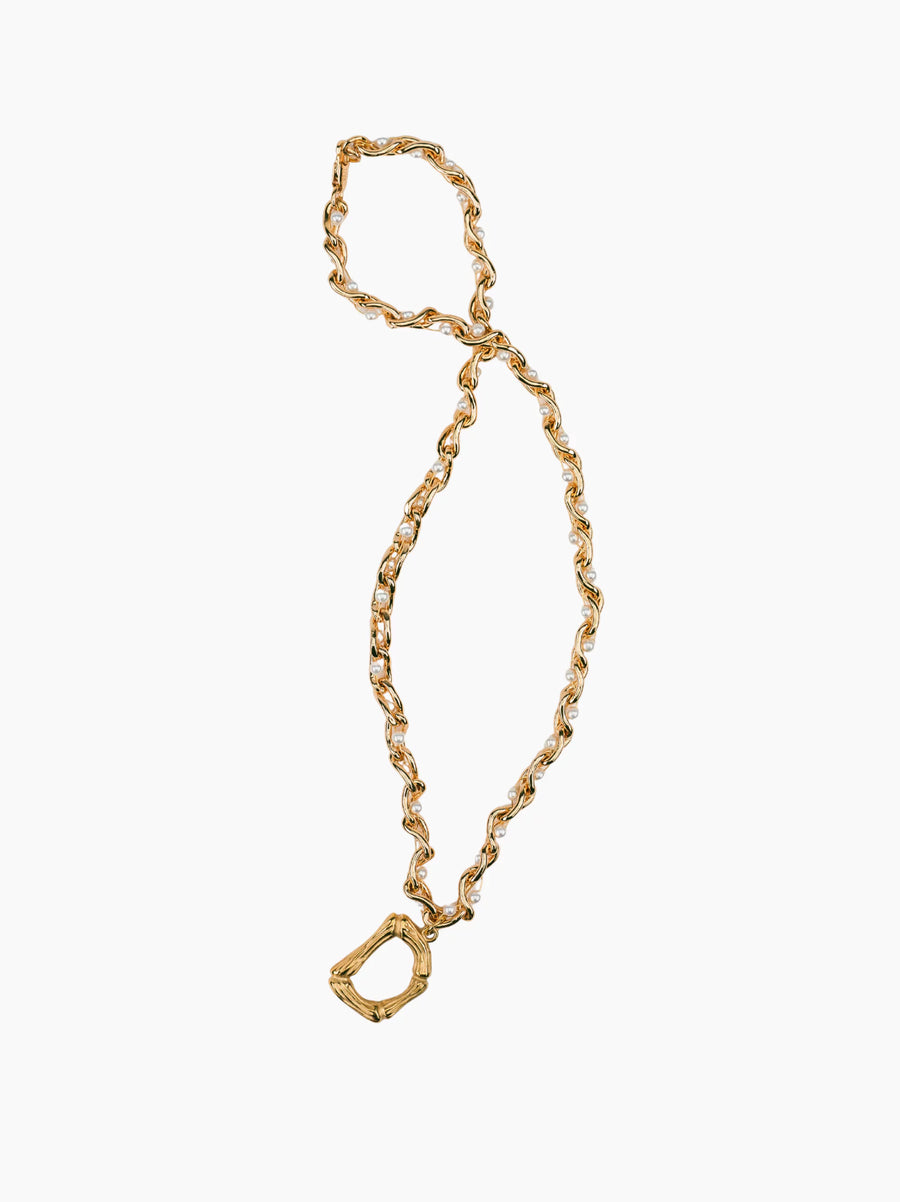 Pearl Gold Initial Chain