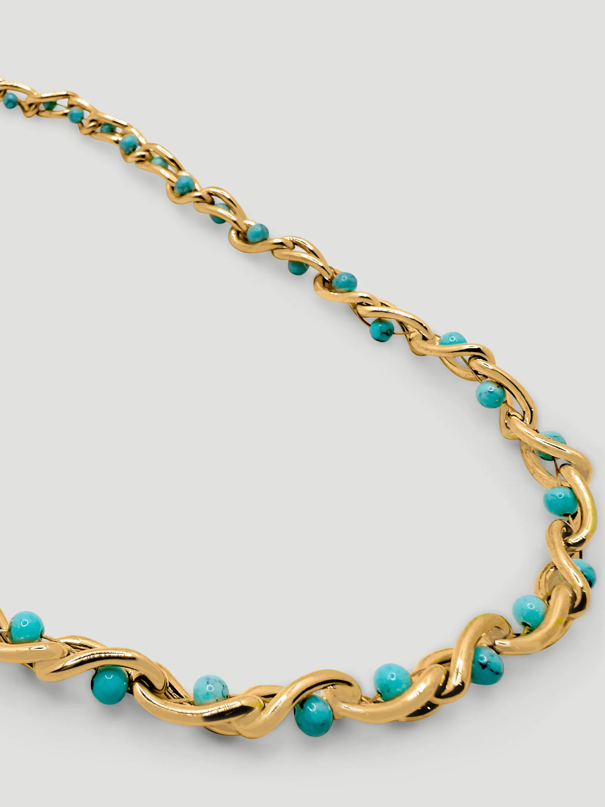 Turquoise Gold Initial Chain