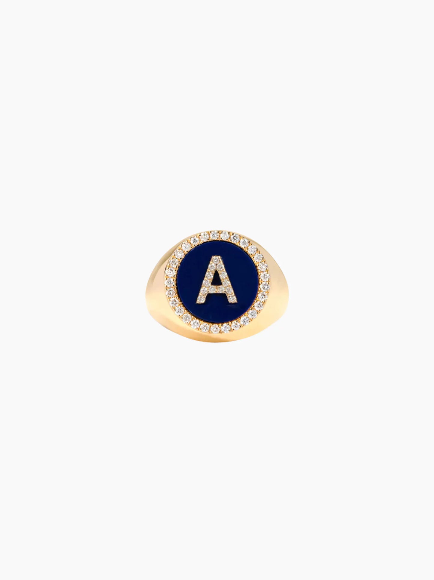 Lapis Letter Signet Ring