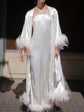 Long Feathered Silk Robe