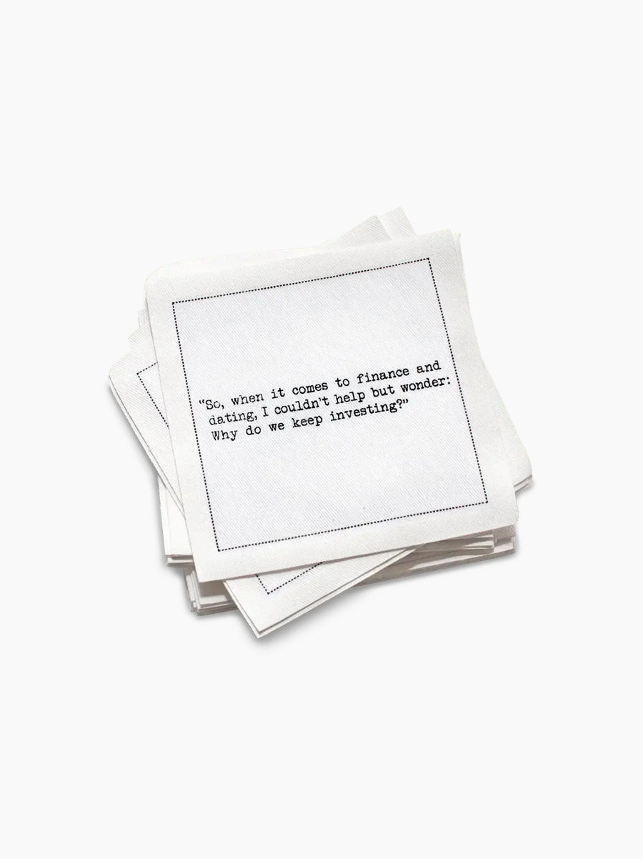 Carrie Bradshaw Quotes Organic Cotton Cocktail Napkins