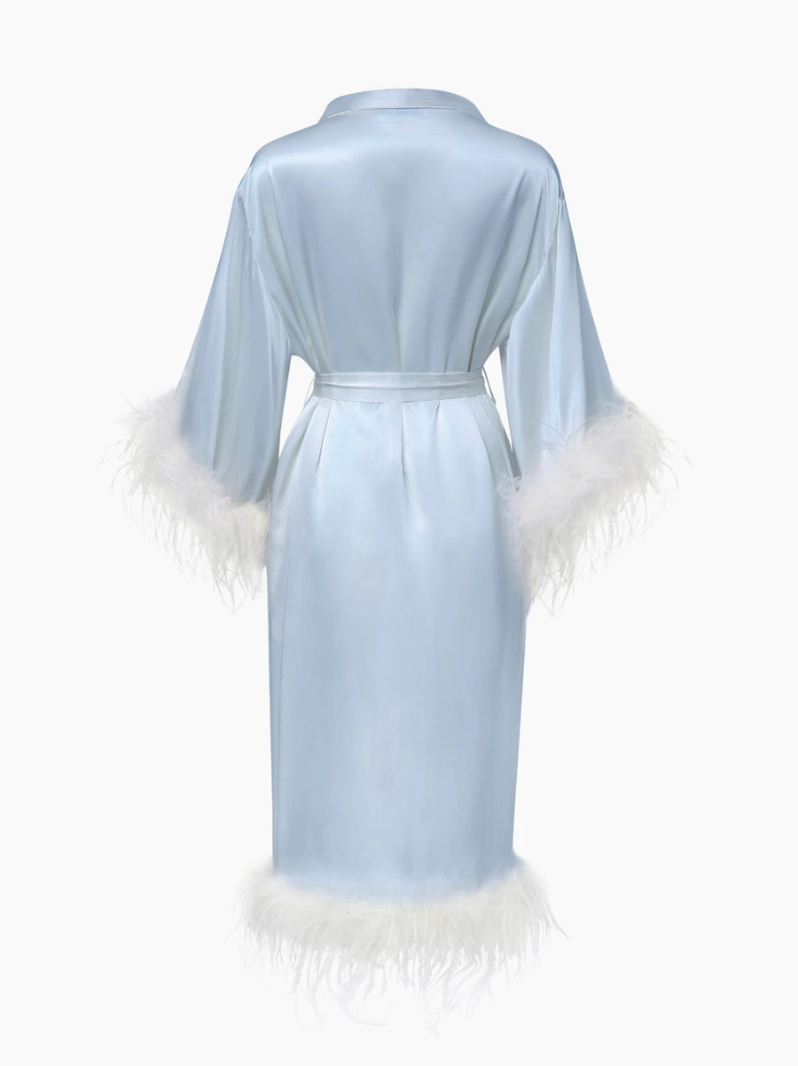 Long Feathered Silk Robe