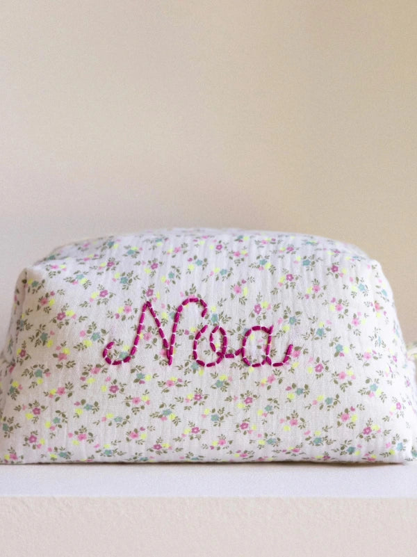 Personalised Yellow Floral Baby Toiletry Bag