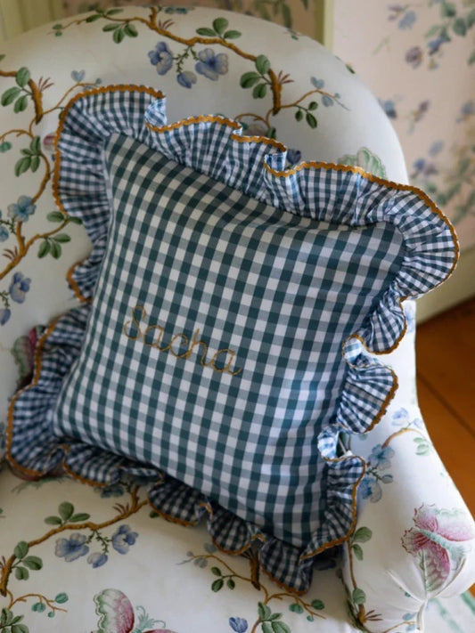 Personalised Ruffle Baby Cushion Cover