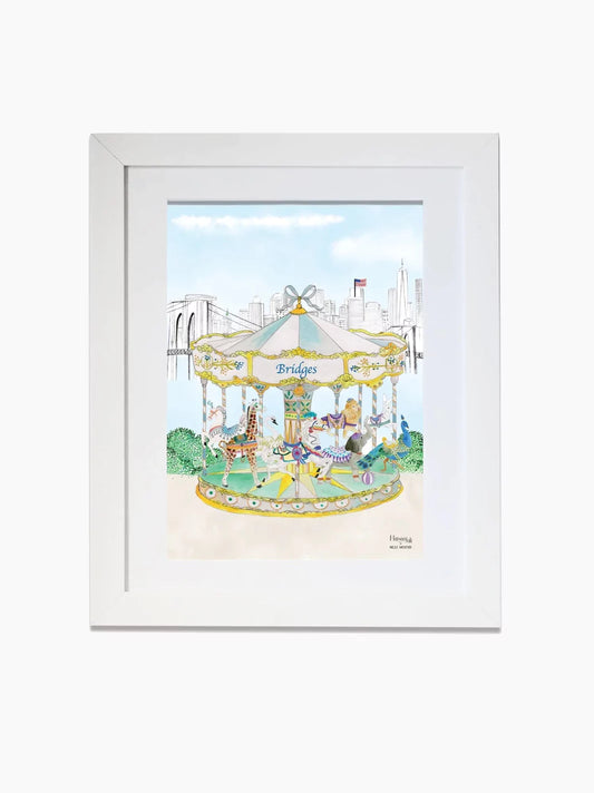Personalised Carousel of Brooklyn Kids Art Print