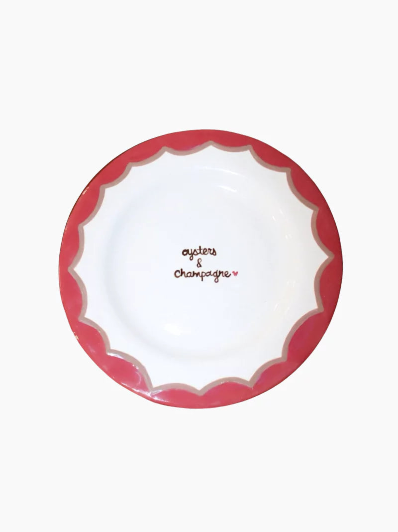 Oysters & Champagne Dessert Plates Set of 2