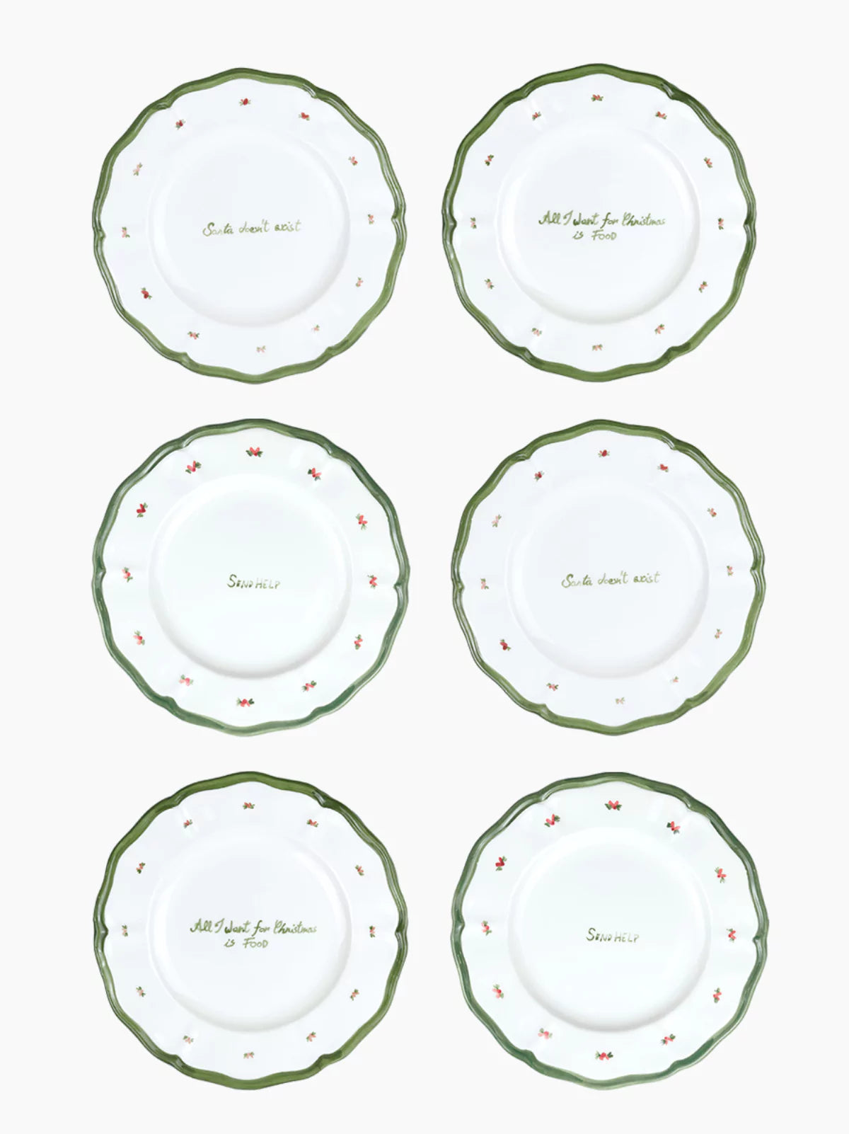 Cheeky Christmas Plate Set of 6