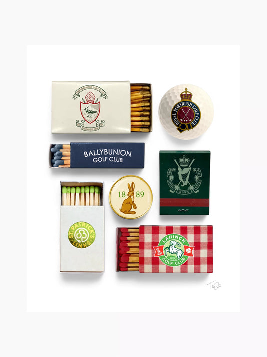 Golf Courses of Ireland Matchbook Print