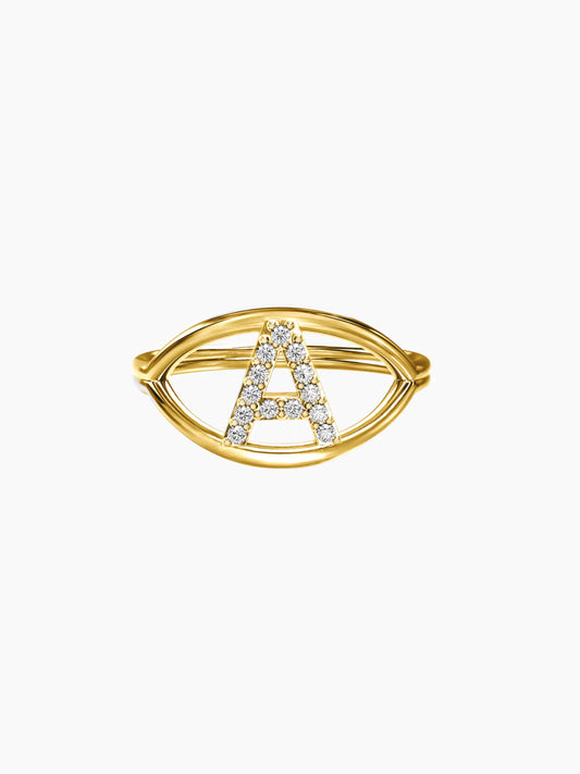 Gold Letter Ring