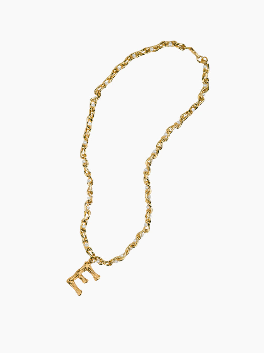 Pearl Gold Initial Chain