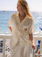 White Beaded Crab Pyjama Set