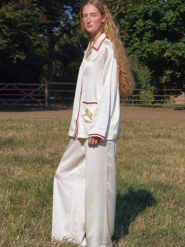 Lucky Pony Silk Long Pajama Set