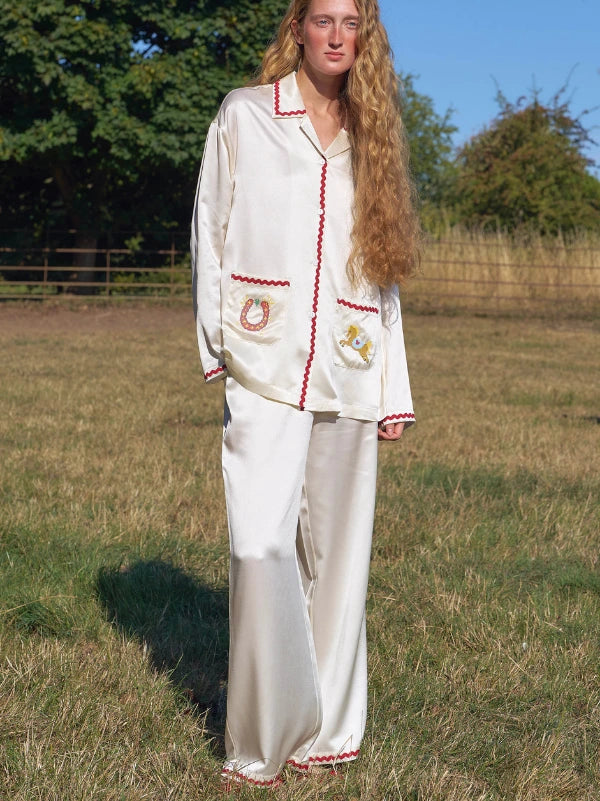 Lucky Pony Silk Long Pajama Set