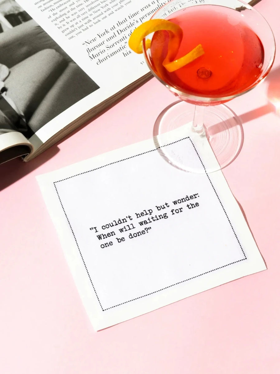 Carrie Bradshaw Quotes Organic Cotton Cocktail Napkins