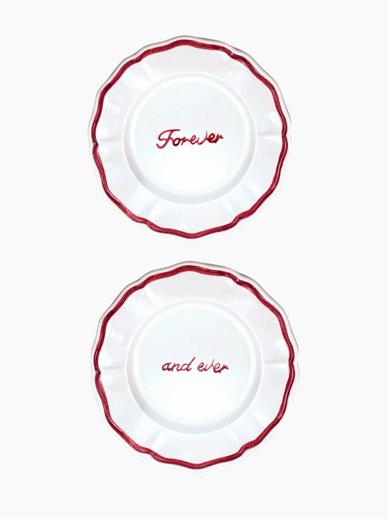 Forever and Ever Plate Set of 2 - Navy