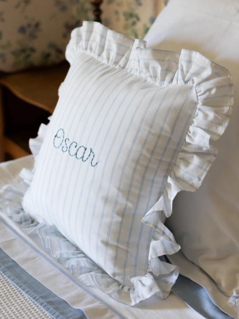 Personalised Ruffle Baby Cushion Cover