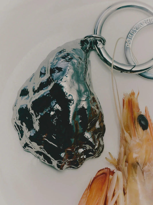 Silver Oyster Keyring