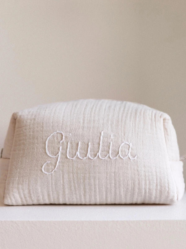 Personalised Beige Baby Toiletry Bag