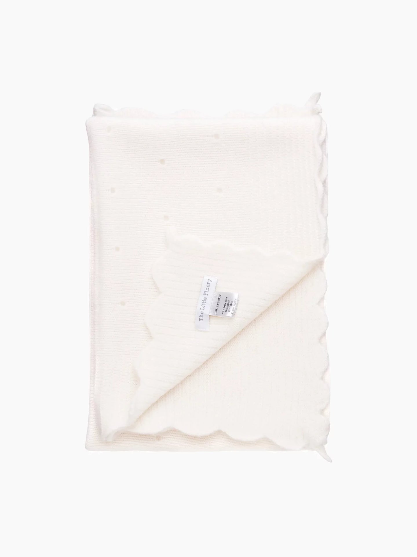 Personalised Cashmere Scallop Baby Blanket