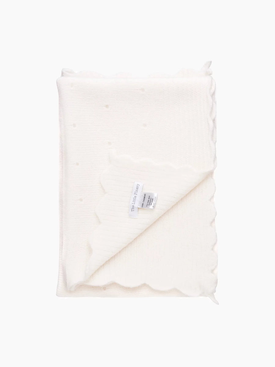 Personalised Cashmere Scallop Baby Blanket