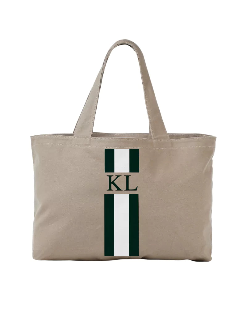 Striped Canvas Tote Bag