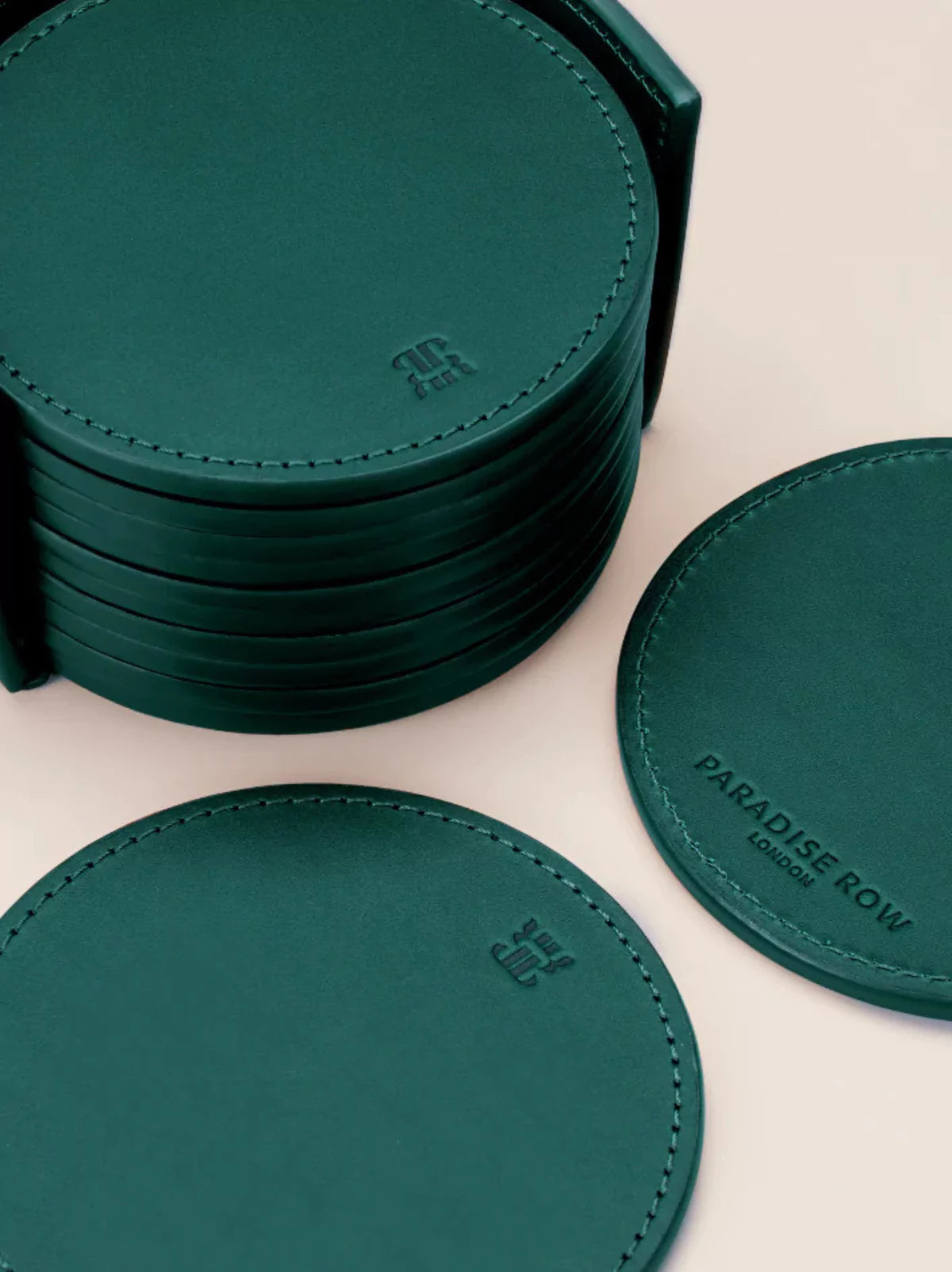 Personalised Leather Coaster Set