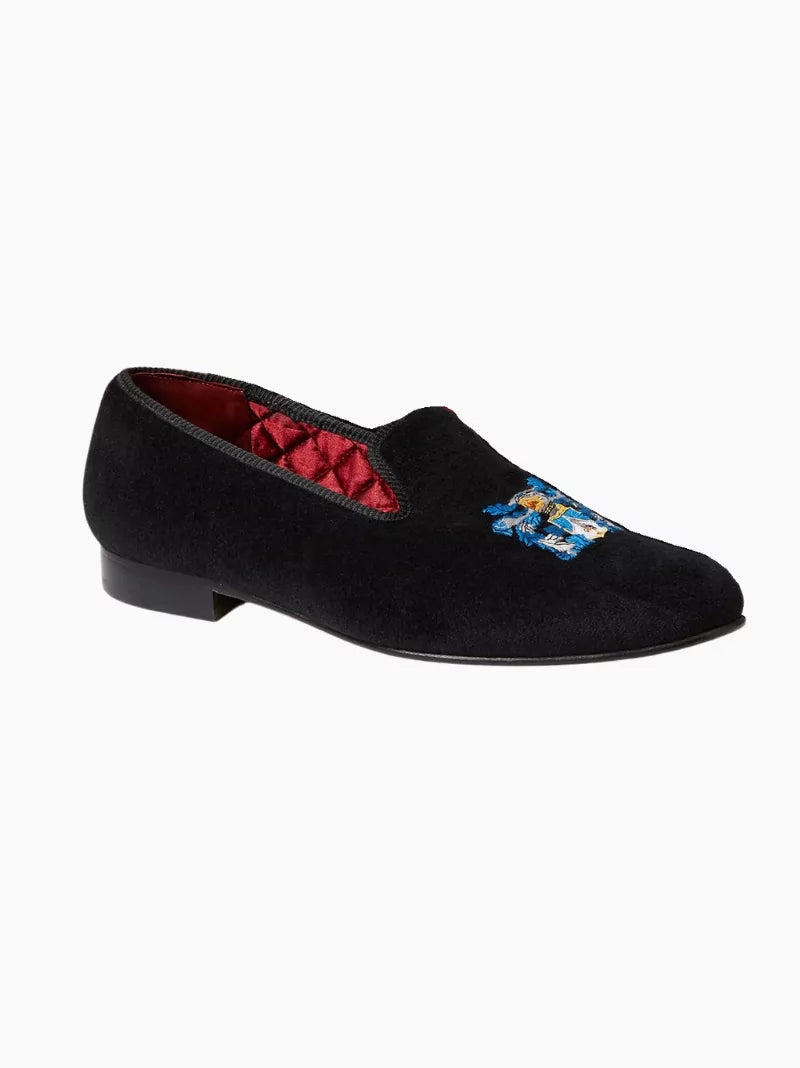 Velvet Family Crest Slippers