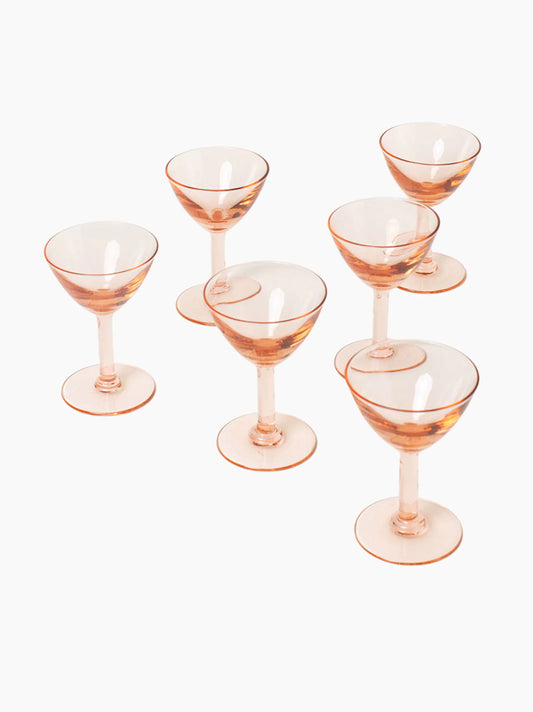 Peach Liquor Glasses Set of 6