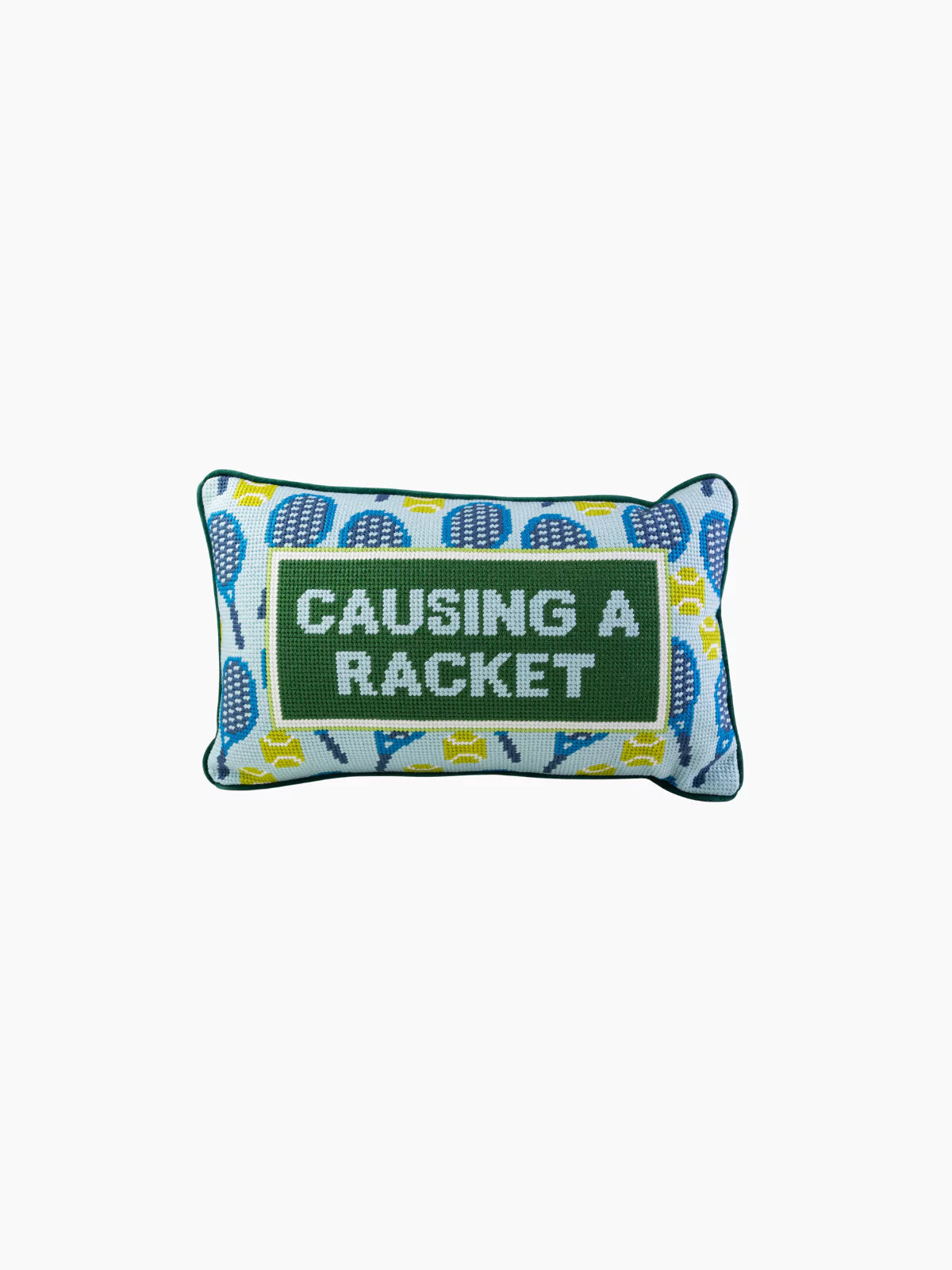 Causing A Racket Needlepoint Pillow