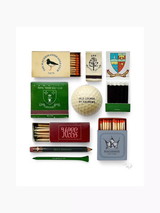 Golf Courses of Scotland Matchbook Print