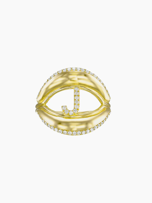 Gold Chunky Letter Ring