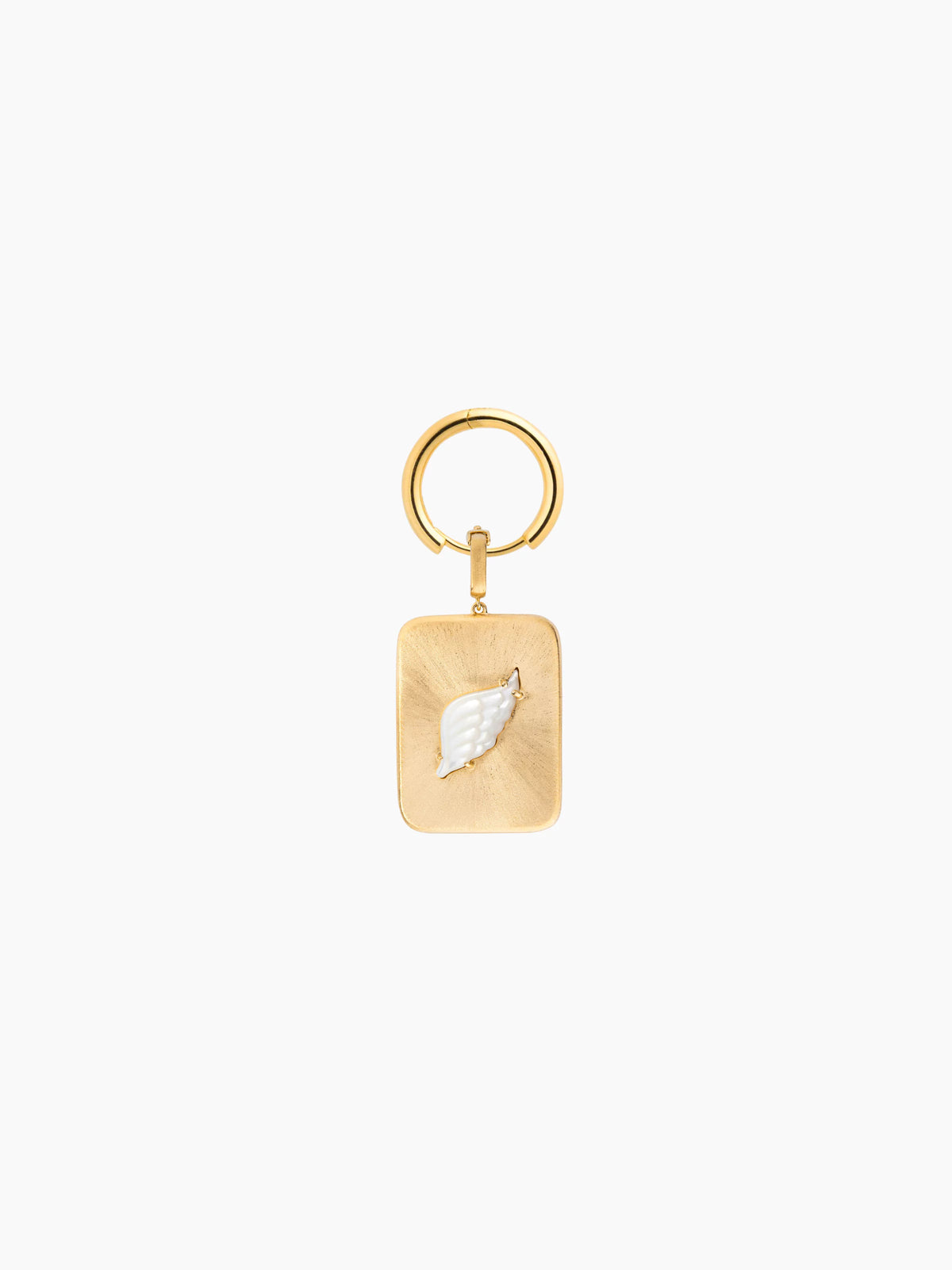 Angel Wing Gold Rectangle Charm