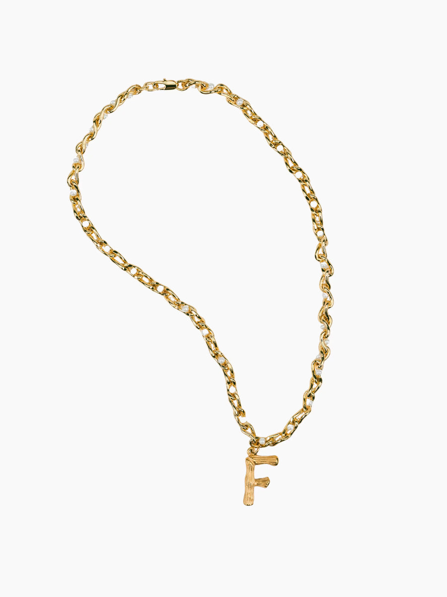 Pearl Gold Initial Chain