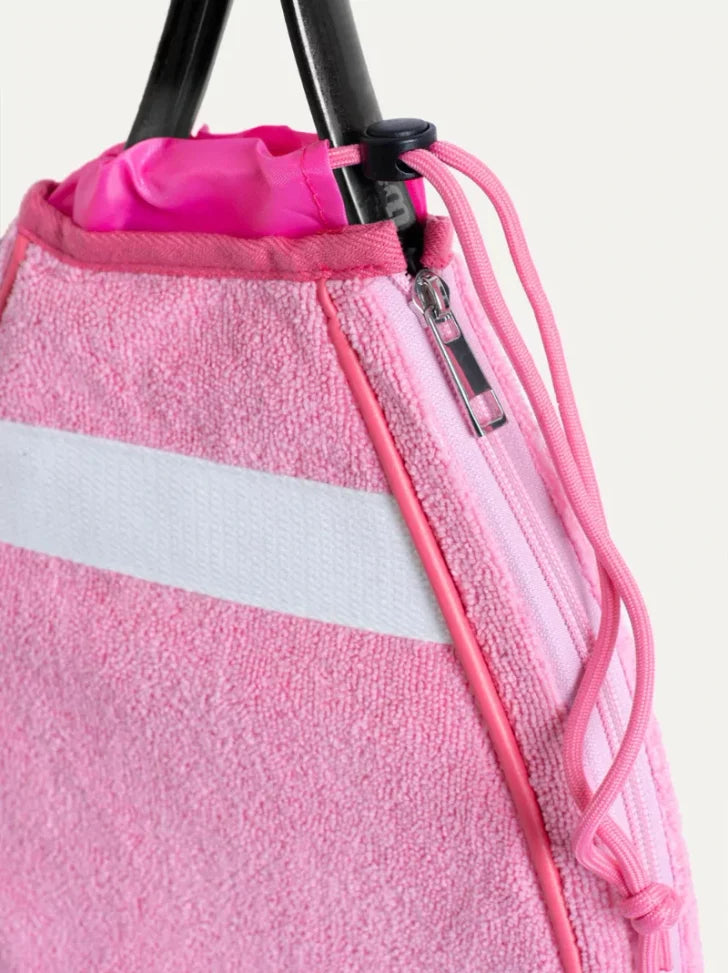 Pink Terrycloth Kids Tennis Racket Case