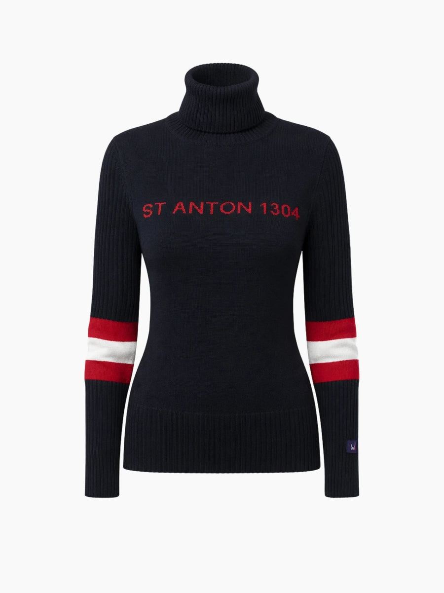 St Anton Black Knitted Jumper