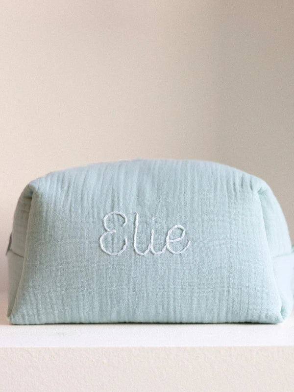 Personalised Green Baby Toiletry Bag