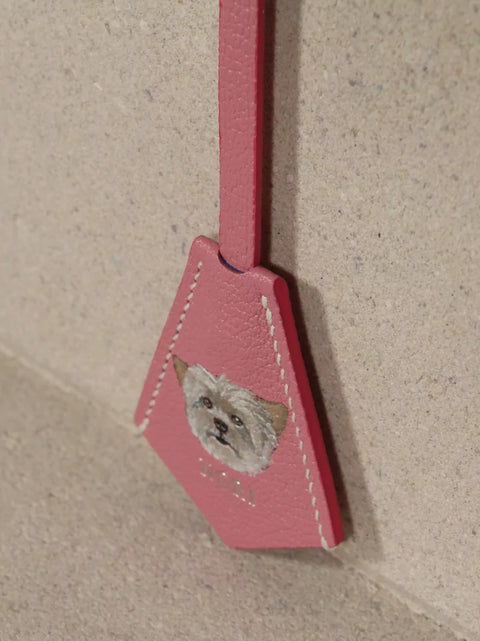 Pink Leather Pet Charm