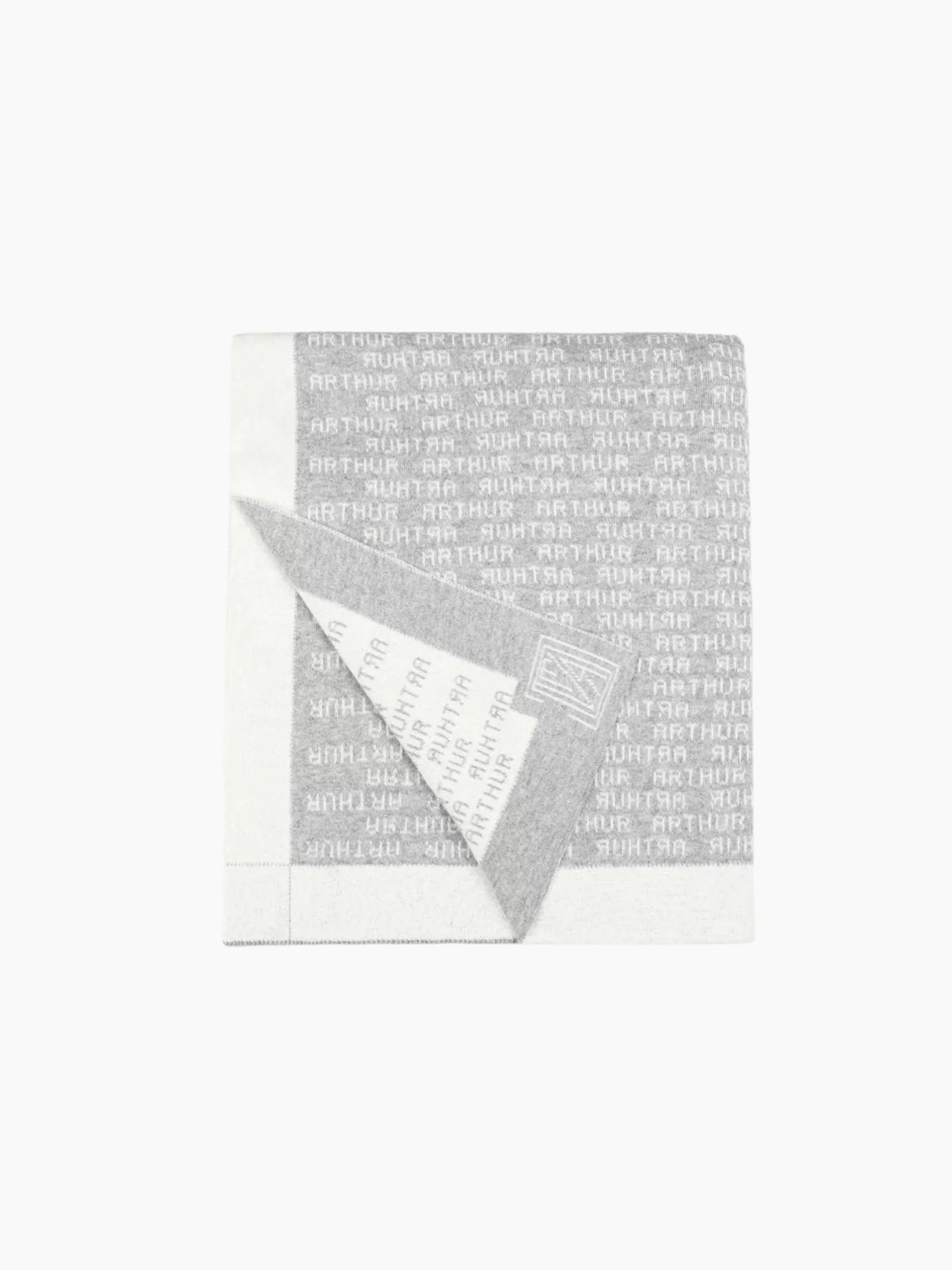 Bespoke White Grey Organic Cotton Blanket