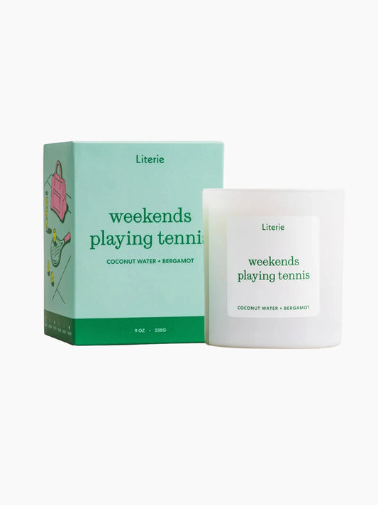 Weekends Playing Tennis Candle