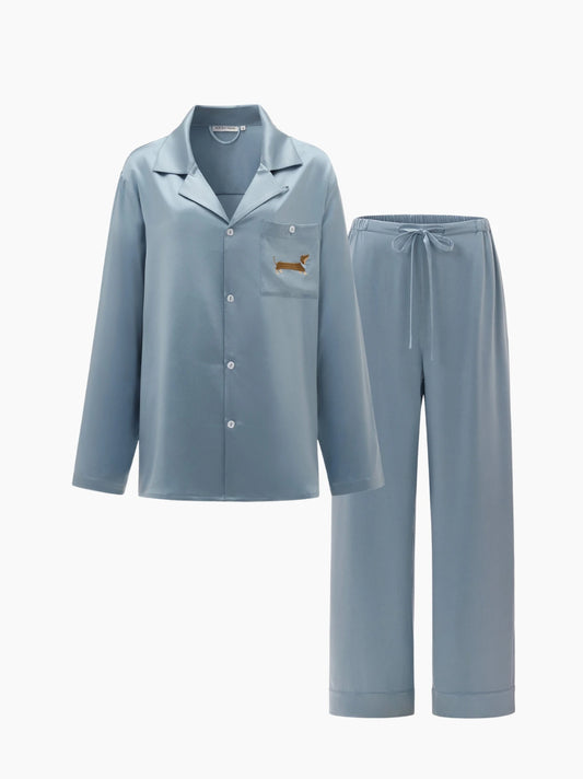 Dachshund Silk Long Pajama Set