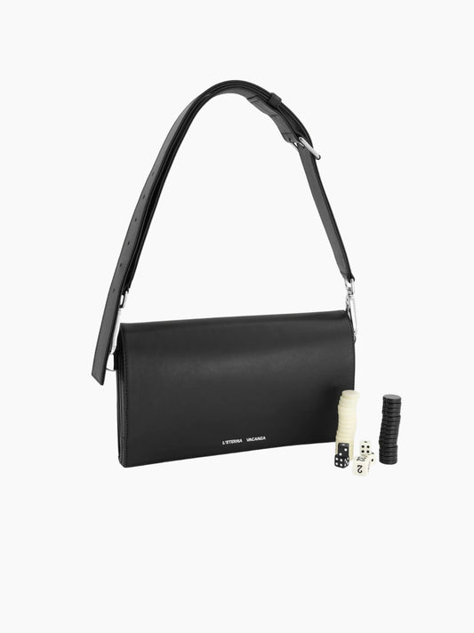 Black Travel Backgammon Bag