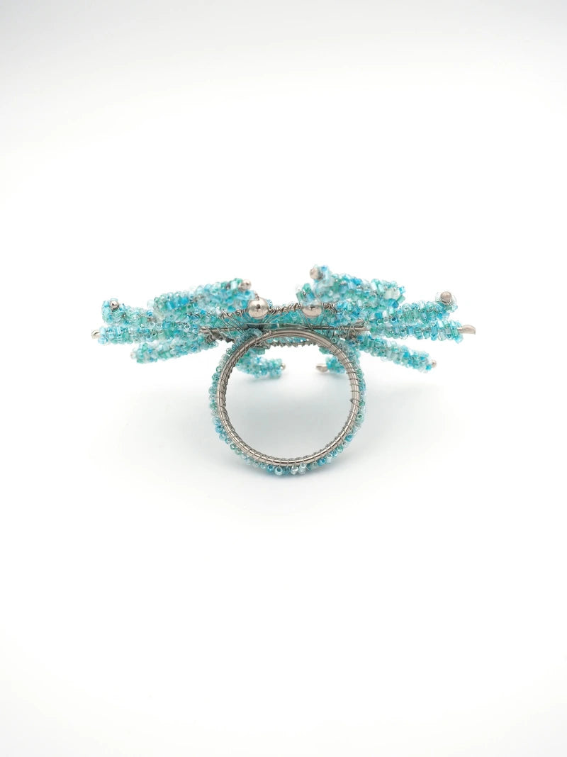 Crab Beaded Napkin Ring Set