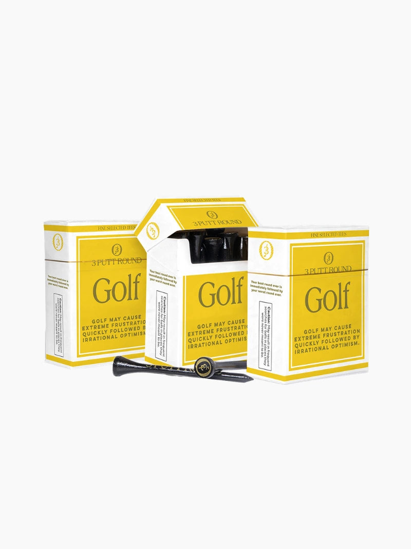 Gold Golf Addiction Tees Set of 3