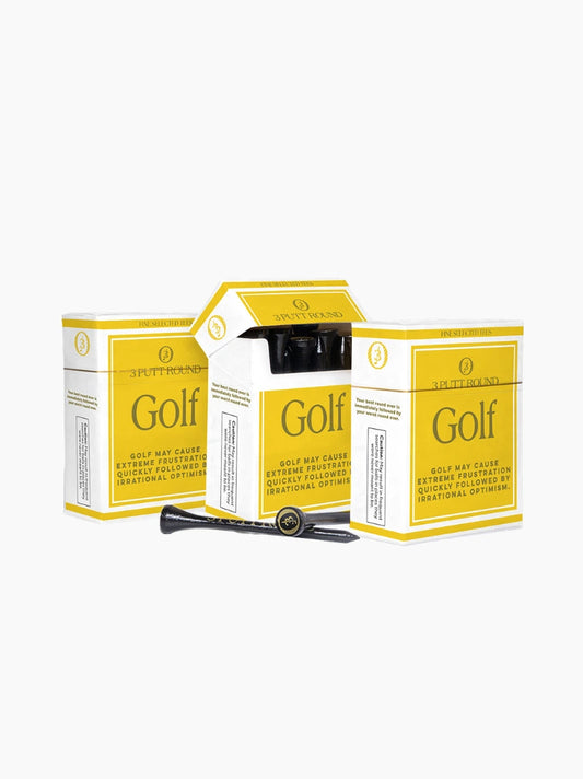Gold Golf Addiction Tees Set of 3