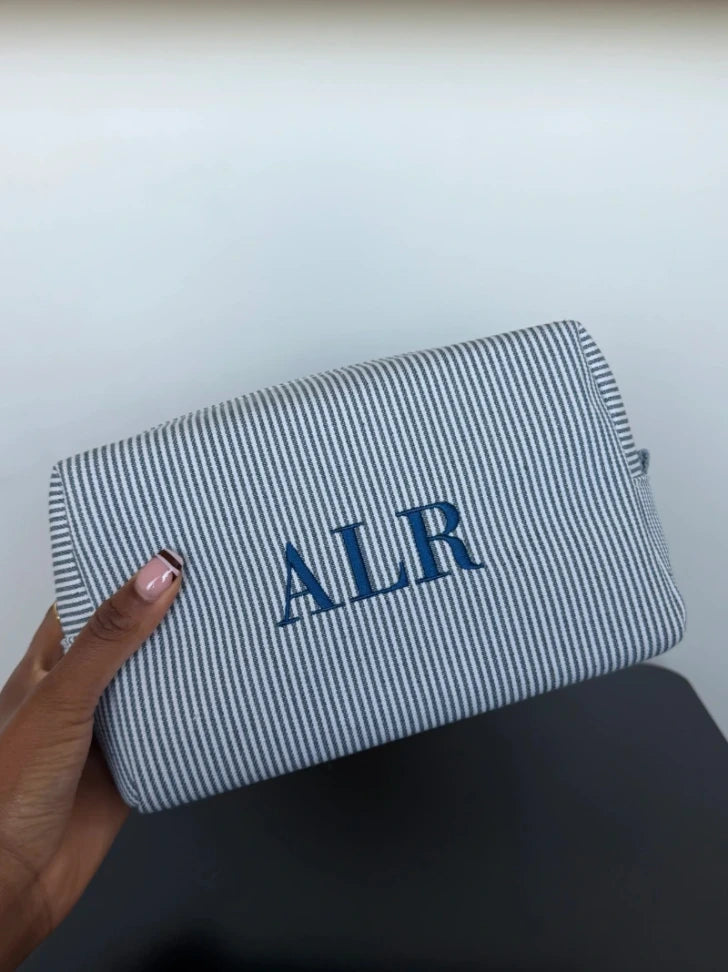 Personalised Striped Wash Bag