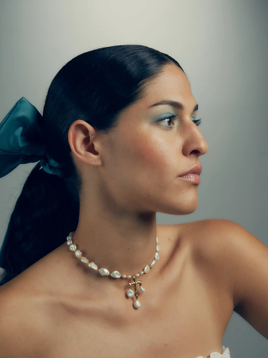 Pearl Cross Necklace
