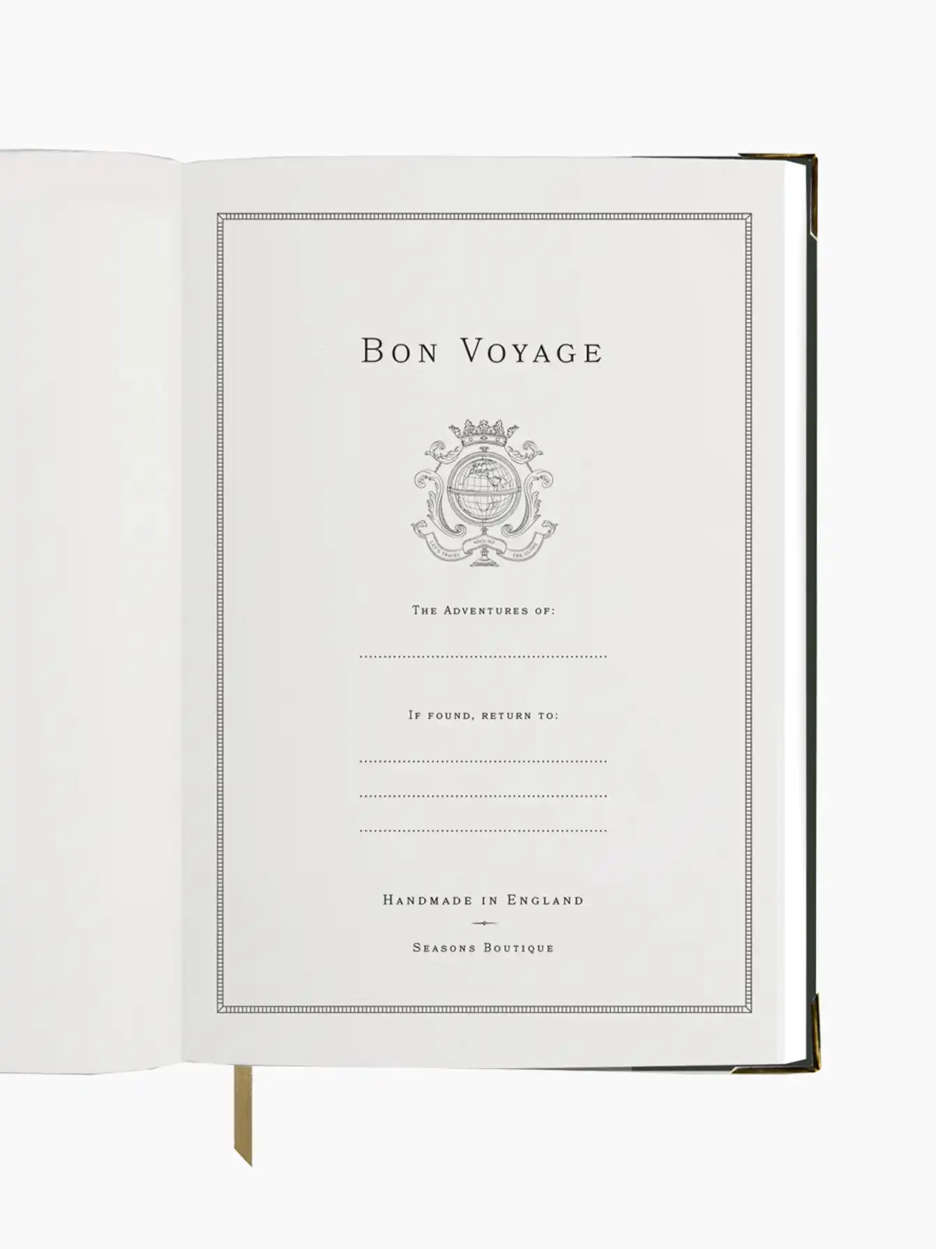Green Bon Voyage Travel Journal